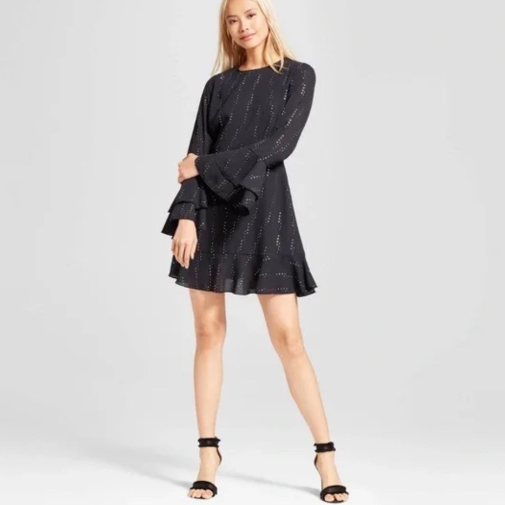 Who What Wear Party Dress Black and Silver Size Small